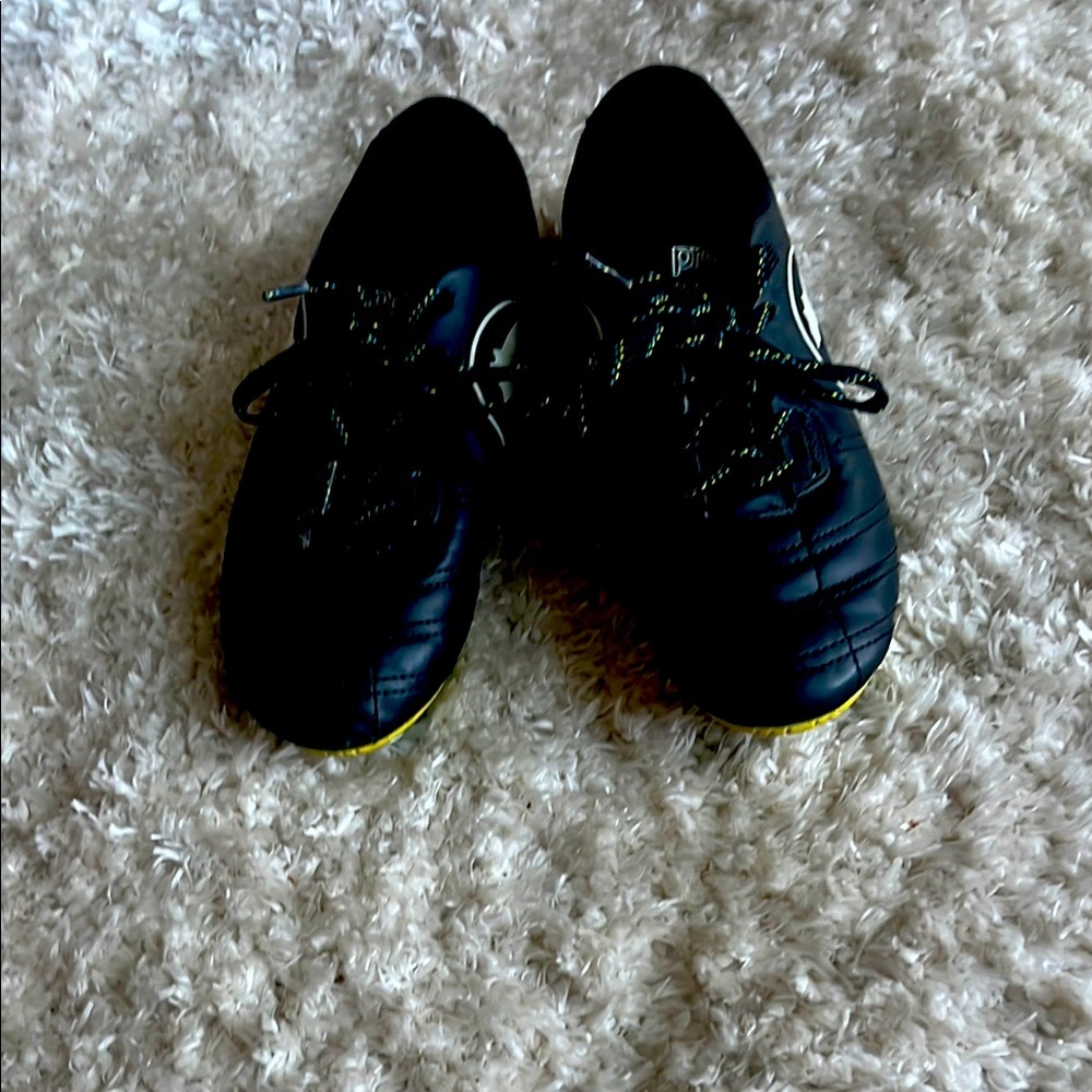 Kids Black and Yellow Soccer Shoes